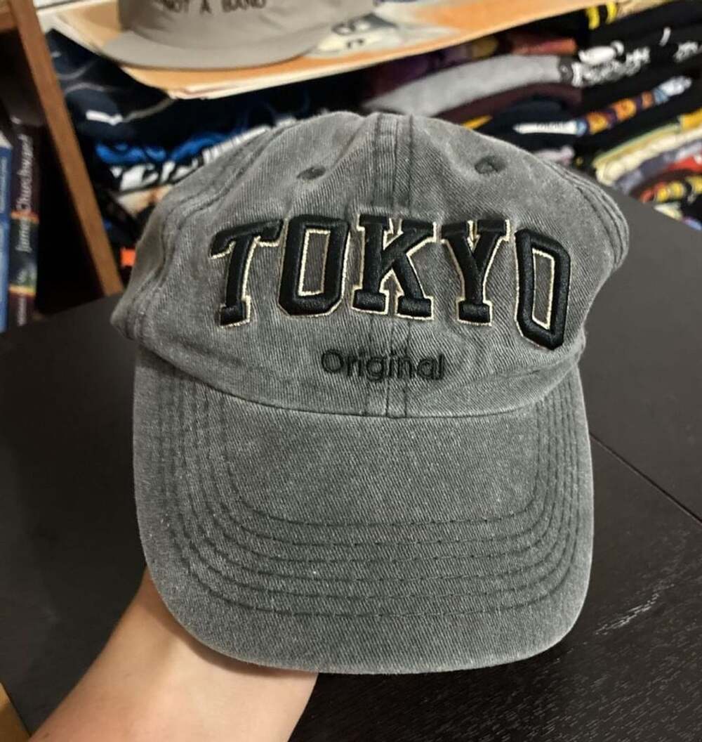 Robin Ruth Tokyo Baseball Cap Grey Washed Cotton Adjustable Hat